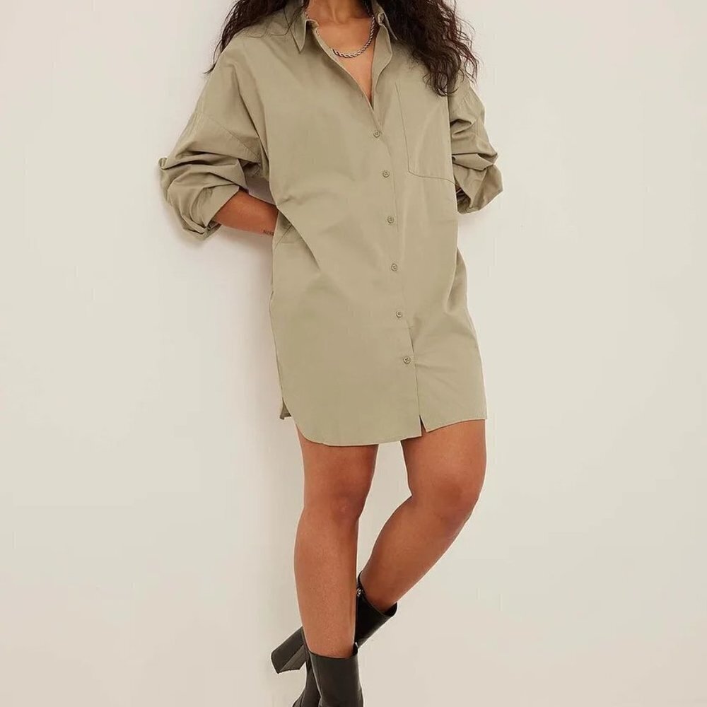 NA-KD  Oversize Cotton Shirt Dress Size EU 40 US M